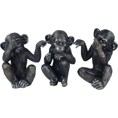 Signes Grimalt Figure di figura animale Mono 3 unità animali nere 18x20x30cm 13883