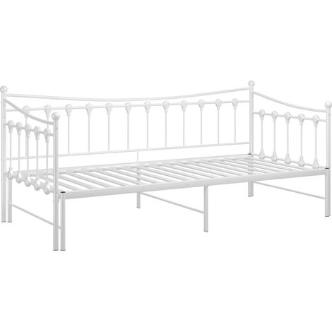 Sofá cama extraíble sin colchón metal blanco 90x200cm vidaXL (1/7)