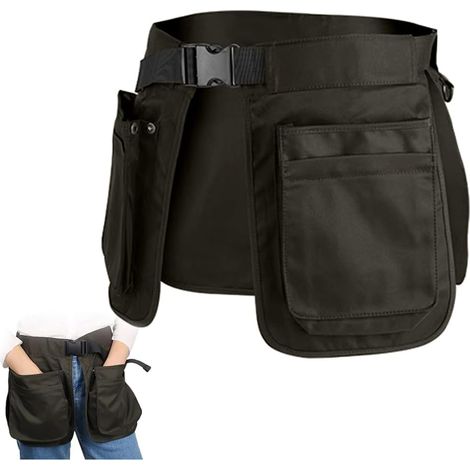 Tablier de dresseur canin à 6 poches - Ajustable - Durable - Grand tablier de travail - Convient pour le dressage d'animaux, le jardinage et le toilettage (vert foncé) (1/5)