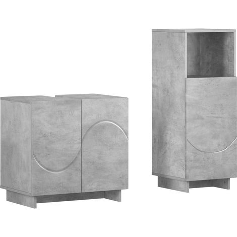 Juego de Muebles de Baño 2 uds. Gris Hormigón vidaXL (1/5)