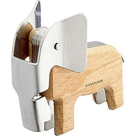 Design cavatappi - KIKKERLAND - Modello Elefante - Acciaio inossidabile - Legno di faggio - Design contemporaneo - Robusto (1/4)