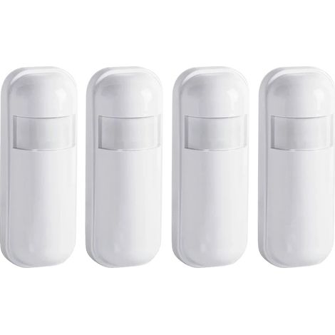 Rilevatore di movimento PIR, rilevatore di allarme, wireless 433 MHz, compatibile con sistemi di allarme, 4 pezzi (1/2)
