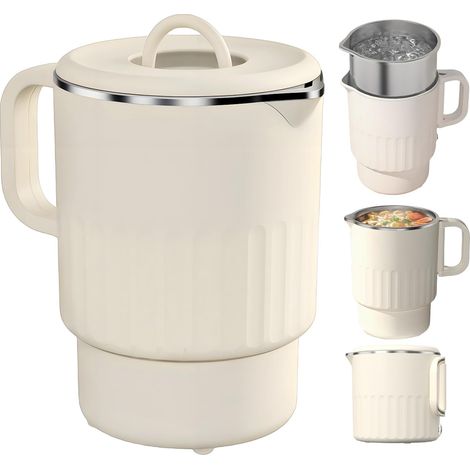 Bouilloire pliable 1L en silicone, bouilloire de voyage portable en inox, kettle pour camping, randonnée, voyage, survival (1/5)