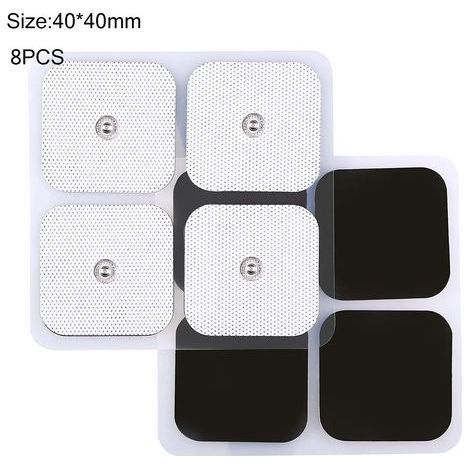 Lot de 8 électrodes autocollantes de rechange pour appareil de massage TENS/EMS, stimulateur musculaire, gel conducteur d'électrothérapie 00870