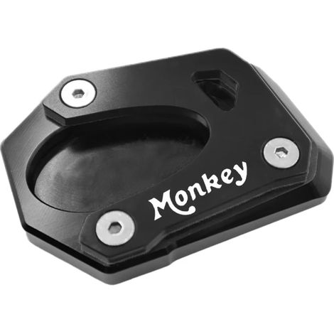 (Noir) Compatible avec Honda Monkey 125 (2018-2022) : béquille latérale CNC, extension et support pour une meilleure stabilité. (1/4)