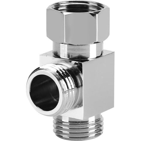 3-Way Diverter Valve G 1/2" Brass T-Shaped Toilet Adapter Shower System for Fixed Shower Head with Combination Sprayer (1/5)
