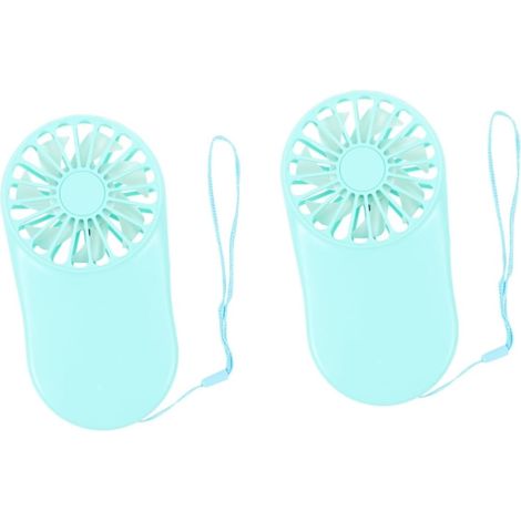Lot de 2 mini ventilateurs de poche rechargeables par USB, portables et personnels, parfaits pour les voyages. (1/5)