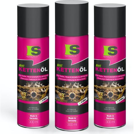 Spraytive 3x 300ml Kettenöl-Spray - für Fahrrad & E-Bike - Fahrradkettenöl - reduziert Reibung & Verschleiß - schützt Kette, Ritzel & Schaltung (1/5)