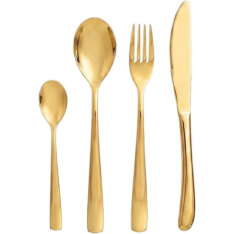 Ménagère 24 Pièces en Acier Inoxydable - Couverts de Table Champagne Brillant - PANGIVO (1/3)