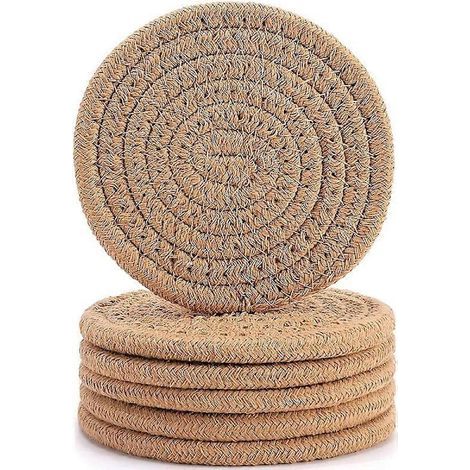 Set di 6 eleganti sottobicchieri realizzati a mano. (1/5)