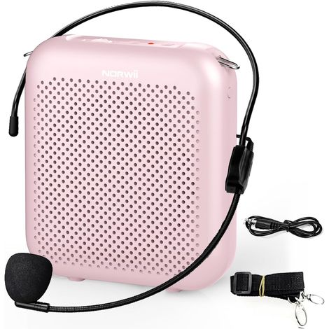Voice Amplifier for Teachers with Wired Microphone  10W, 2000mAh, 15h battery life, USB-C charging, Powerful and sharp sound, Clear sound, GuidesClassTrainingOutdoorTrainers (1/5)