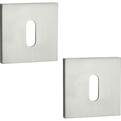 Rosette Quadrate Placche Chiave per Maniglie Porte Interne Satinate FIORE (1/2)