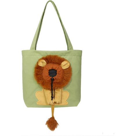 Lion XL Schultertasche für Kleintiere, Canvas-Handtasche für Katzen und Hunde, tragbare Haustiertasche, leichte Umhängetasche (1/5)
