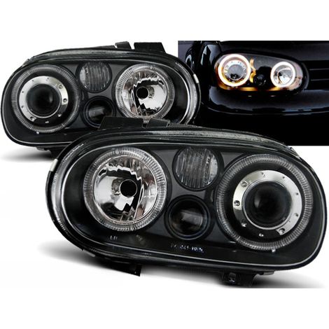 Paire de feux phares VW Golf 4 de 09/1997 a 09/2003 angel eyes noir-27361921