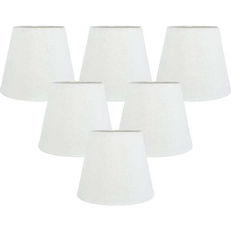 Ensemble de 6 Pinces en Tissu Blanc sur les Abat-Jours Lustre, Remplacement pour la DéCoration Du Lustre Lampe Murale E14 (1/4)