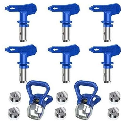 Lot de 6 buses de pulvérisation réversibles sans air, pistolets à peinture sans air, pièces de pulvérisation pour maisons, bâtiments, terrasses, clôtures (211, 315, 417, 517, 515, 523), (1/4)