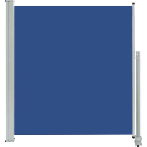 Tenda da sole parasole laterale retrattile per patio giardino terrazza balcone schermo di protezione visiva 140 x 300 cm blu 020007227