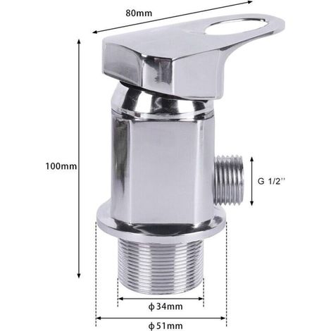 Robinet de douche, 1/2", sortie de douche/mitigeur monocommande pour montage en saillie, robinet de douche, mitigeur de douche, sortie 1/2" pour motorhome, camping-car (A) (1/3)