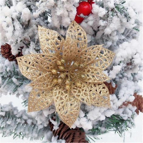 Ensemble de 20 fleurs artificielles de Noël pour mariages, sapins de Noël et décorations du Nouvel An (1/5)