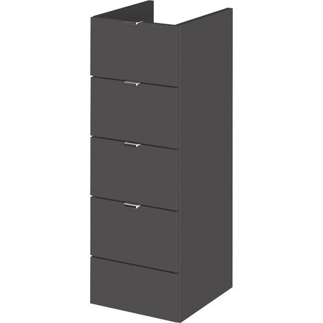 Hudson Reed Fusion Drawer Unit 300mm Wide - Gloss Grey (1/3)