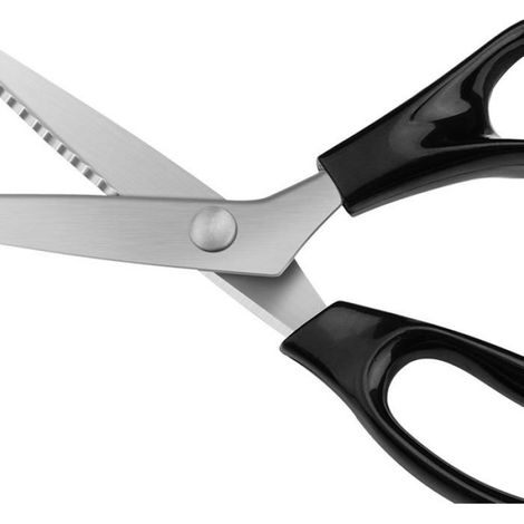 Ciseaux Cranteurs Couture 23cm Acier Inox Coupe Dentelée Tissu Multiple Poignée Ergonomique Droitier SOLUTION POUR DESINCRUSTATION