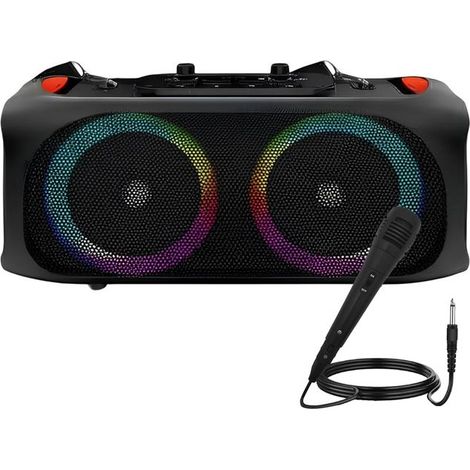 Enceinte sans-fil - AVIZAR - 47×24 cm - Batterie 4000mAh - 2×10W stéréo - Micro & Bluetooth 10m (1/5)