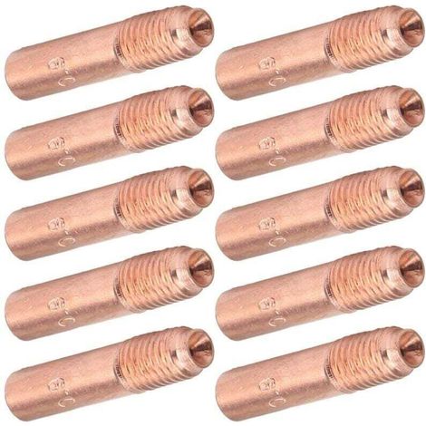10 Pièces Buses de Soudage MIG 0.9mm Embouts de Contact de Soudage MIG Kit de Buses Conductrices en Cuivre pour Soudage Industriel