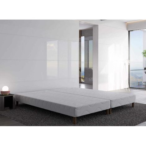 Deco In Paris – Sommier tapissier 160 x 200 cm – 8 pieds en bois scandinave – Anti-acariens et antibactériens – Fabrication française