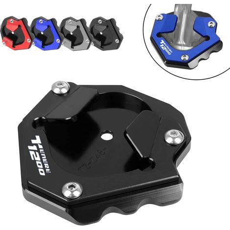 (Noir) Compatible avec Yamaha XT 1200 Z Super Ténéré 1200 XT1200Z XT1200ZE - Béquille latérale CNC - Plaque de support et extension maxpower (1/4)