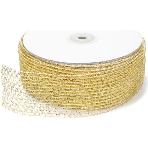 Ruban filet modelable doré pour décorer vitrines et sapins de Noël, 45 mm x 25 m