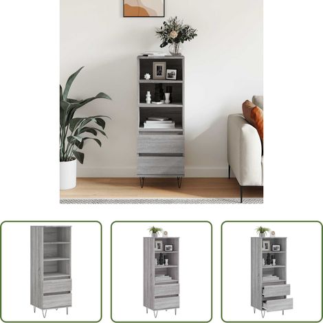 Buffet industriel - Buffet haut Sonoma gris 40x36x110 cm Bois d'ingénierie (1/5)