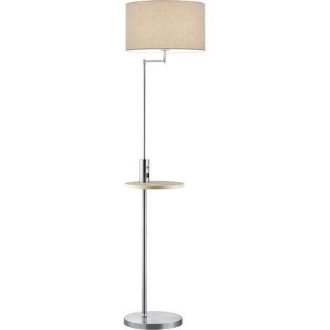 Lampadaire 1xe27 max 60w abat jour tissu gris tablette bois usbusb c nickel mat - trio - claas 44399485 44399485 44399485 44399485 44399485 44399485 44399485 44399485 44399485 44399485 44399485 (1/5)