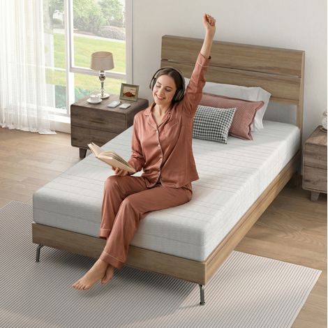 Matelas en mousse froide ergonomique 90x200 cm, hauteur 20 cm, housse 3D respirante, confort medium (1/5)