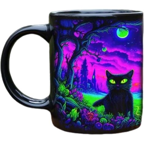 Tasse de chat en céramique effrayante, adaptée au lave-vaisselle, décoration de table Tasse de café de chat Halloween effrayante pour boissons, jus, thé, lait, eau, fête, anniversaire, maison, bureau (1/5)