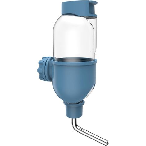 Distributeur Eau pour Petits Animaux [10mm Buse,500ml] Automatique Abreuvoir Lapin Anti-Goutte Biberon Cochon d'Inde Suspendue Biberon (Bleu) (1/5)