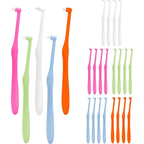 25 Pcs Single Brusk Toothbrushes Soft Interdental Brushes Interdental Brushes for Braces and Bridges Detailed Cleaning (1/5)