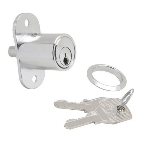 Bouton poussoir de serrure de porte coulissante 147/27 mm. Chromé