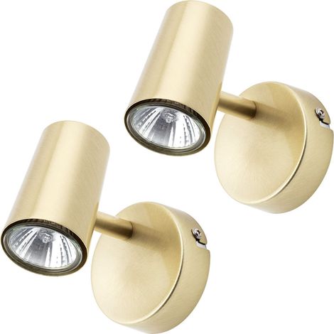 Litecraft Chobham Spotlight Adjustable Wall Ceiling Fitting In Brass - 2 Pack (1/5)