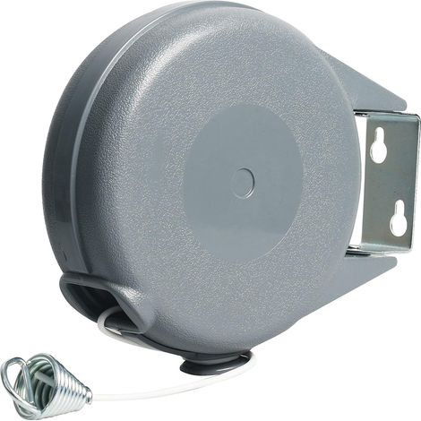 1 Étendoir rétractable, ligne PVC 11,5m, boîtier ABS robuste, mécanisme verrouillage, intérieur extérieur balcon camping (1/5)