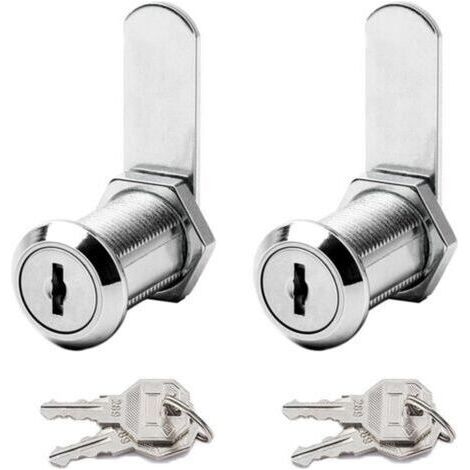 Kit de verrouillage pour boîte aux lettres (2 pièces) - Serrure de sécurité - Serrure pour meubles - Cylindre à came avec 2 clés