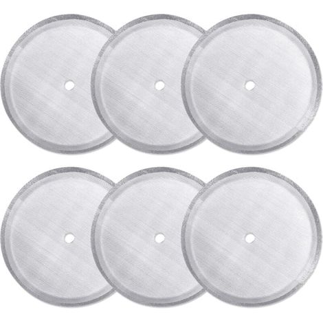 Paquete de 6 filtros de repuesto para prensa francesa, reutilizables, de malla de acero inoxidable, para cafetera de prensa francesa universal de 1000 ml/8 tazas (1/4)