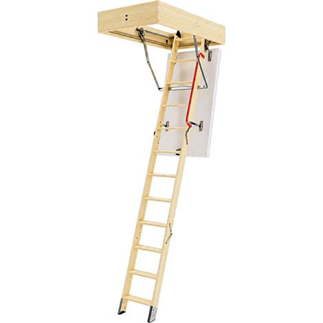 Scala retrattile in legno - Apertura 70x130cm - Altezza da 2,81 a 3.05m - LWE70130-3 (1/5)