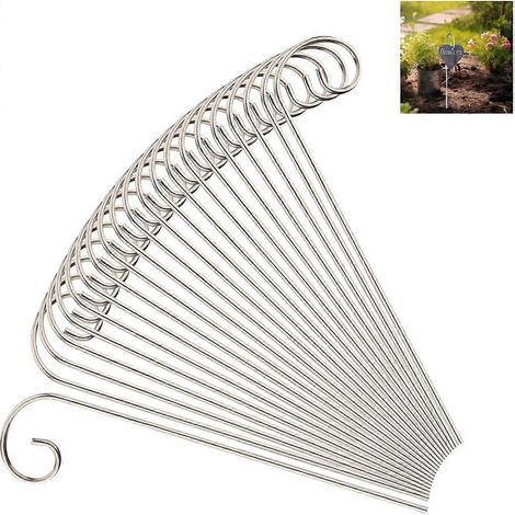 Lot de 60 crochets argentés pour étiquettes de plantes, étiquettes de jardin antirouille, porte-étiquettes compatibles avec les fleurs, les pots et les contenants. (1/5)