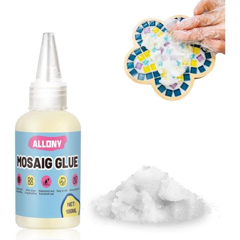 Colle Mosaique, Pâte à Joint Mosaique, Kit Mosaique Adulte, Mosaique Loisir Creatif, Mosaïques pour Verre Céramique, Colle Mosaïque Transparente pour Mosaique, Activité Manuelle (100g+100ml) (1/5)