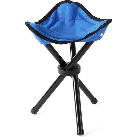 (Bleu) Tabouret de camping pliant, tabouret de camping pliant ultra léger et portable, siège de chaise de pêche durable et confortable pour la pêche, la randonnée, le jardinage, la plage et les activi (1/3)