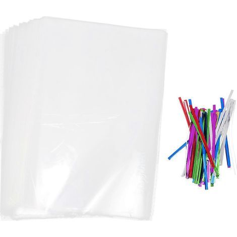 100 sachets de rangement hermétiques à soufflets pour pain, emballages pour pain-23.00X15.00X0.10CM (1/4)
