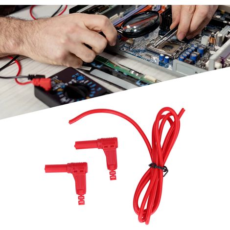 J.70017 4mm Bananenstecker-Prüfleitung (Stecker auf Stecker), 4mm Bananenstecker-Prüfleitung mit Schutzfunktion, Rot. (1/5)