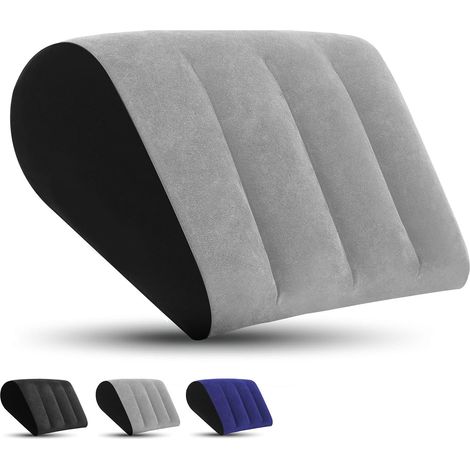 Coussin de Releve Jambe Gonflable Ajustable - Oreiller Portable et Étanche pour Soutien Lombaire et Élévation des Jambes, Utilisation à la Maison, au Lit, au Bureau, en Voyage et à la Plage (Gris) (1/5)