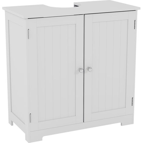 Priano 2 Door Under Sink Cabinet Bathroom Cupboard Storage Unit, White (1/5)