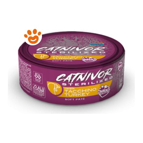 DRN Cat Catnivor Sterilized al Tacchino  - DRN Cat Catnivor Sterilized al Tacchino - Lattina Da 80 Gr